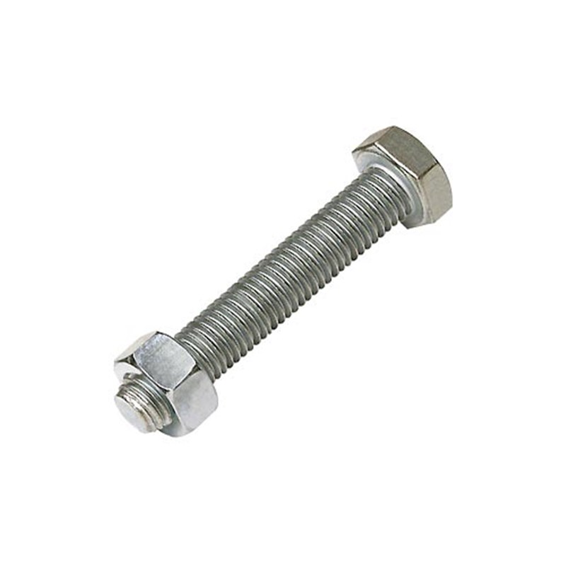 M6 x 40 Plated High Tensile Set Screw and Nut (Pk 40)