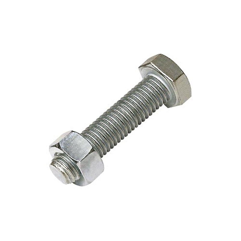 M12 x 50 Plated High Tensile Set Screw and Nut (Pk 20)