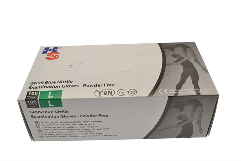 9 Newton Nitrile Gloves Large  1 Box of 100