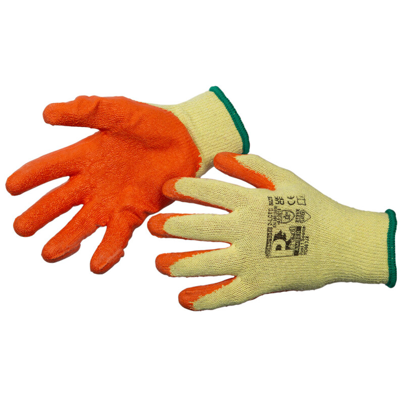 Pred Amber Latex Grip Gloves, size 10