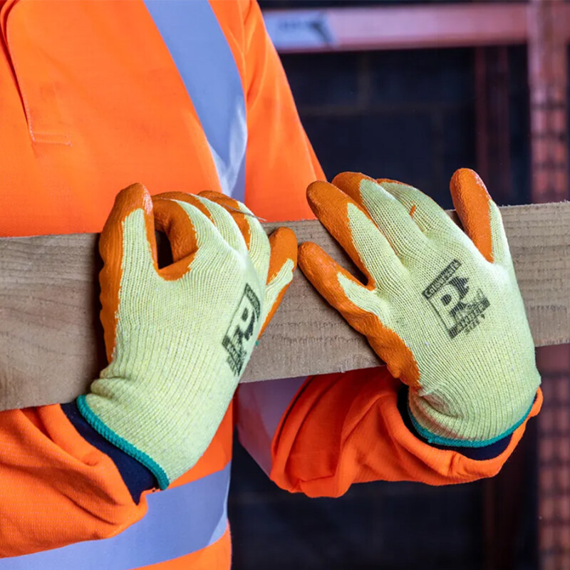Pred Amber Latex Grip Gloves, size 10