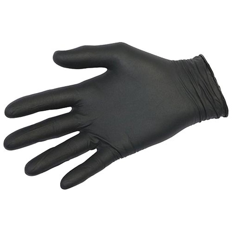 Black Nitrile Gloves, Medium, Pk 100 