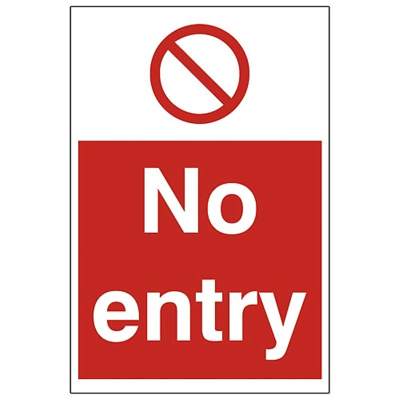 No Entry Sign 300 x 400 x 3mm