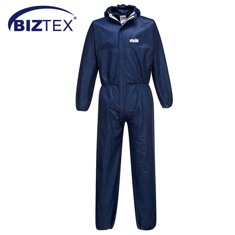 BIZTEX ST30 Protective Coverall - Blue with Hood, Large