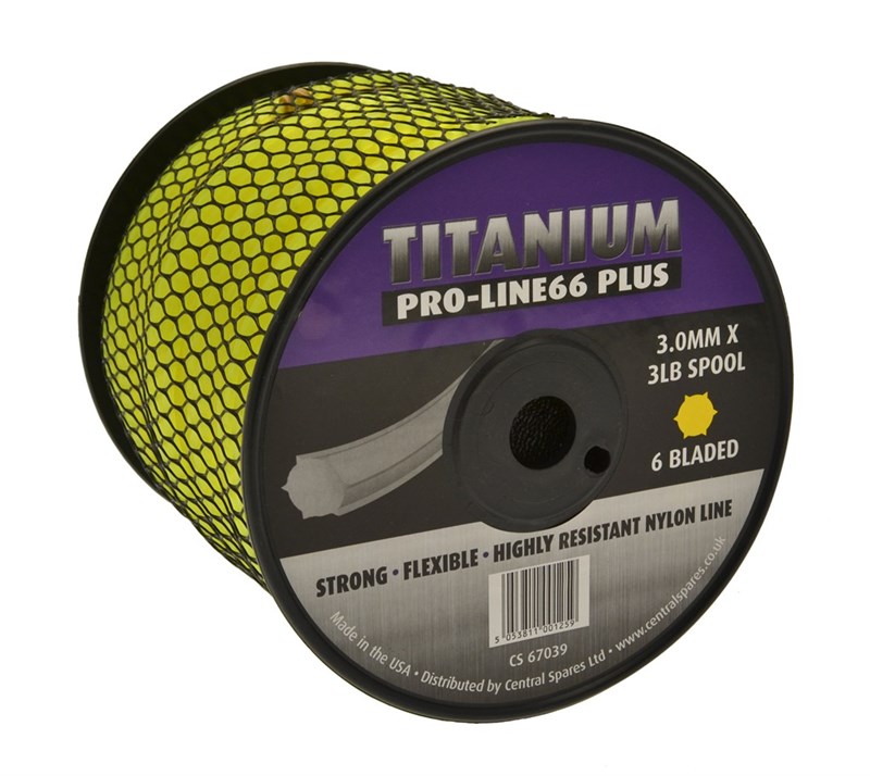 NYLON LINE 3.0mm 6 BLADE (TITANIUM PRO-LINE66 PLUS) 3LB SPOOL 161M