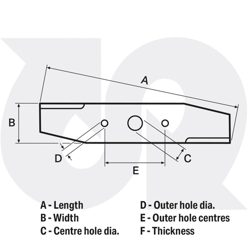 Fling Tip Blade, up lift (new type) to fit TRIMAX